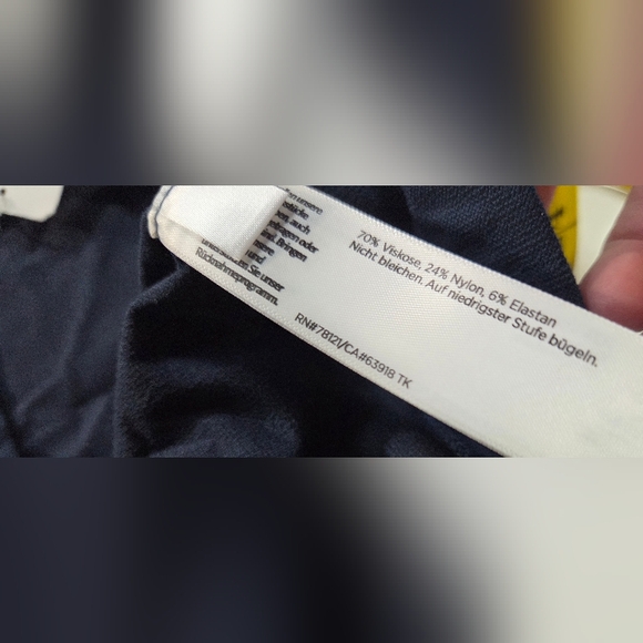 New Eileen Fisher Womens Slim Ankle Crepe Pants Size 2X Made In USA Navy Blue - Picture 12 of 13